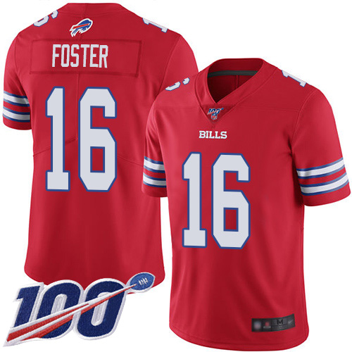Men Buffalo Bills #16 Robert Foster Limited Red Rush Vapor Untouchable 100th Season NFL Jersey